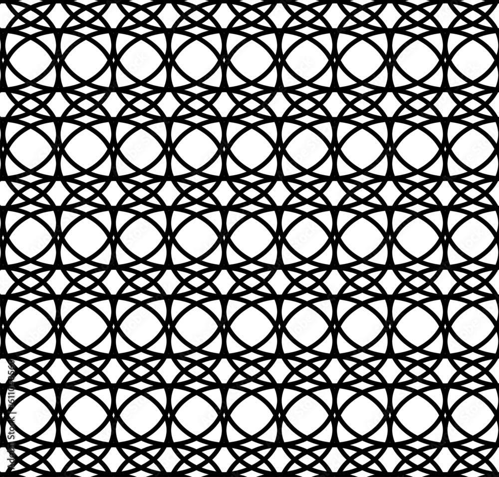 Seamless vector texture in the form of a beautiful openwork black lattice on a white background