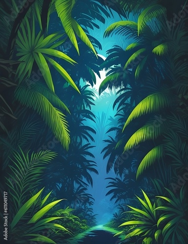 Tropical Forest Landscape in stunning quality generatad by AI