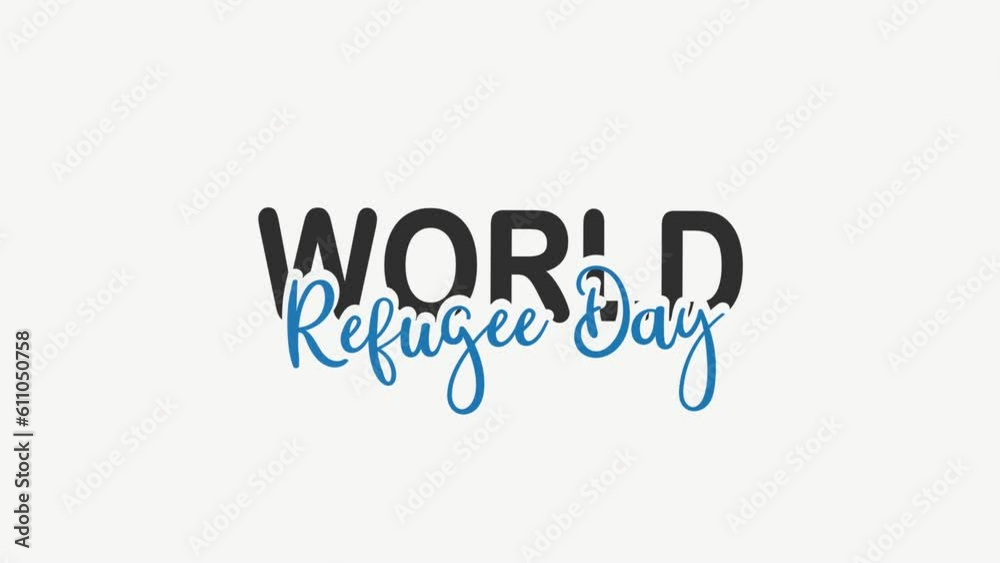 world refugee day animated text. 4k video greeting card. gift card. alpha channel. world refugee day animated text. 4k video greeting card. gift card. alpha channel.