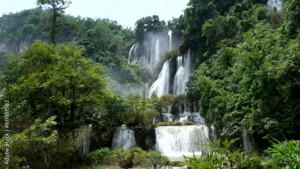 Amazing.Thi lo su waterfall or tee lor su, Umphang, Tak province, Thailand. the most famous waterfalls in Thailand. Thi lo su is claimed to be the Biggest waterfall in Thailand.