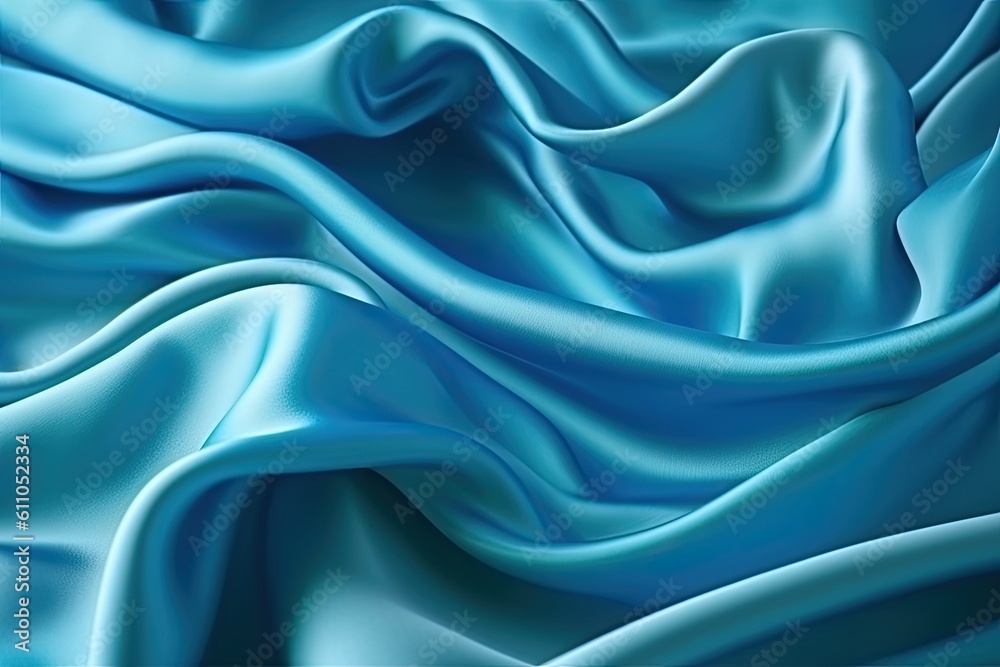 Fototapeta premium Luxurious blue silk texture background adds a touch of elegance perfect for fashion. Generative AI