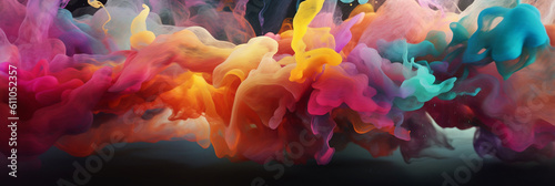amorphous colorful panoramic background, banner, generative AI