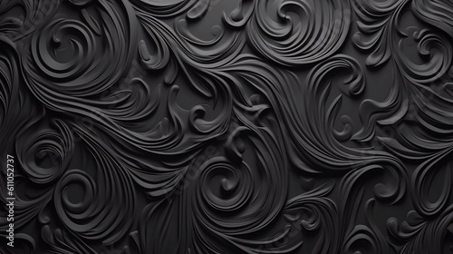 Black abstract background, generative AI 