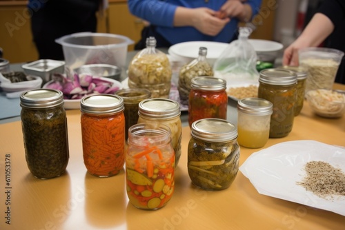 fermented foods class, learning about the benefits of these ancient and flavorful foods, created with generative ai
