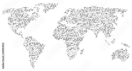 World map as source code