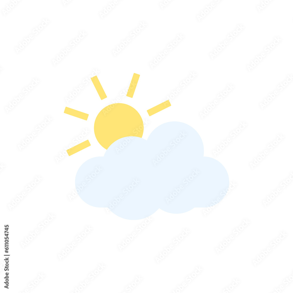Sunny cloudy weather icon vector isolated Sunny cloudy weather icon vector isolated