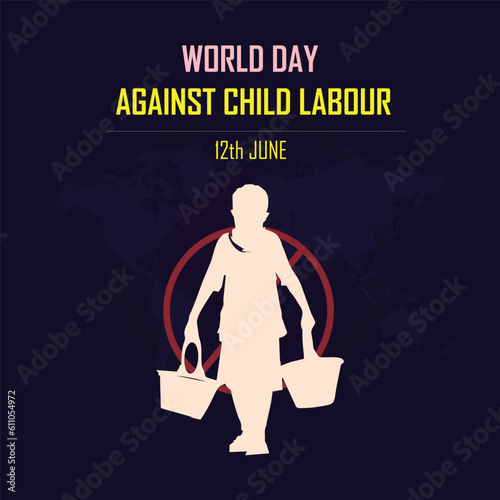 Vector Illustration of World Day Against Child Labor | 12 June