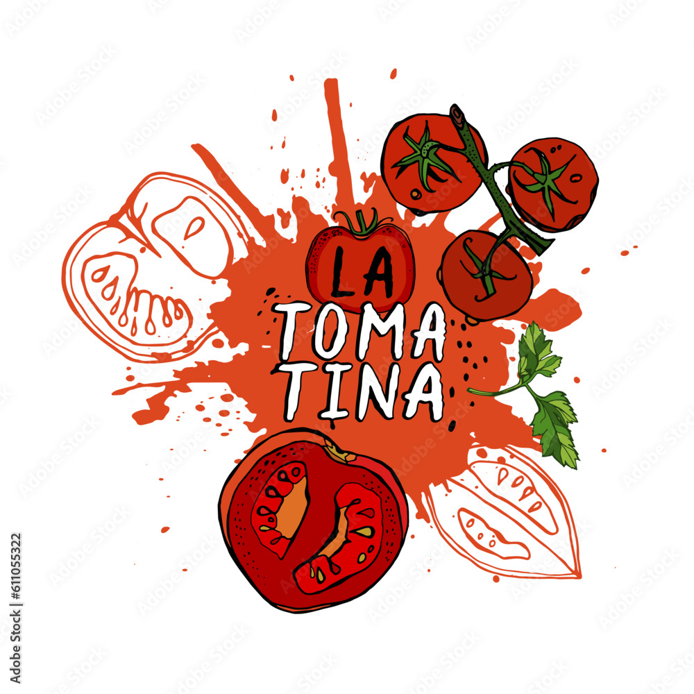 La Tomatina Food Festival In Spain Vector Illustration Stock Vector sample-poster-tile-main-1-byron-visitor-centre
