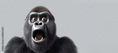 Cute Cartoon Surprised Gori...