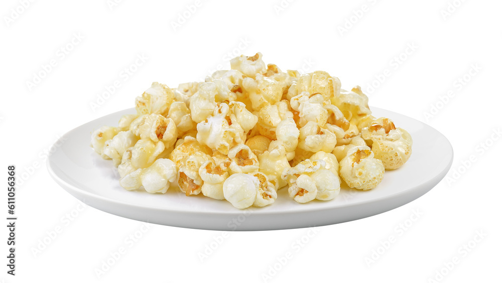 Popcorn in a plate isolated on transparent png Popcorn in a plate isolated on transparent png