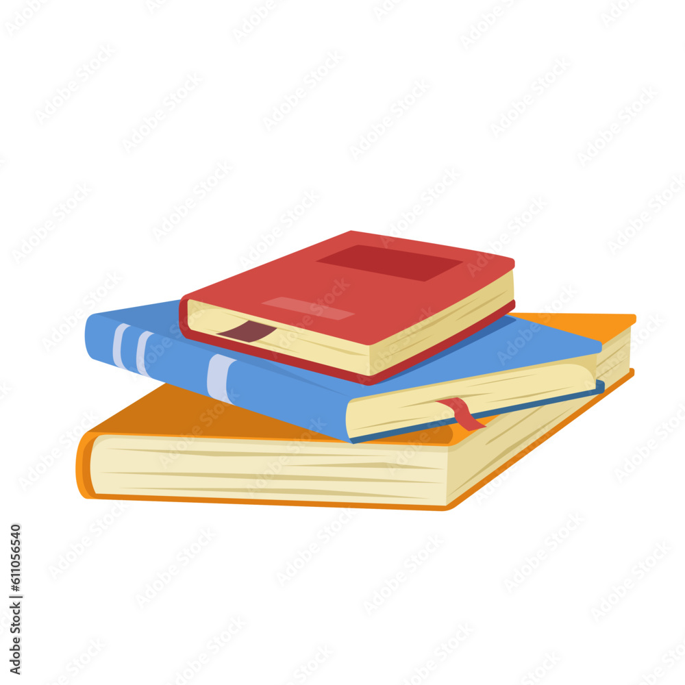 Vector isolated illustration of stack of books on white background. School and office supplies, school design, sticker design, web elements. Suitable for posters, banners. Vector isolated illustration of stack of books on white background. School and office supplies, school design, sticker design, web elements. Suitable for posters, banners.