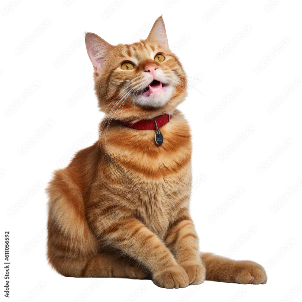 cat isolated on transparent background cutout 