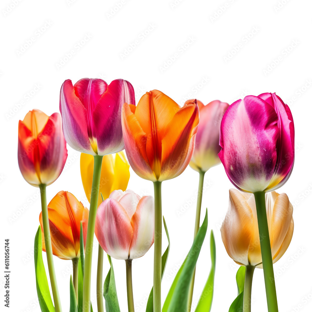 Obraz premium tulips isolated on transparent background cutout 
