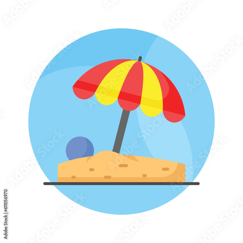 Carefully crafted vector of beach umbrella, icon of beach