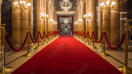 Red carpet. Generative AI photo