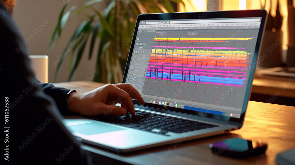 Project manager working with Gantt chart schedule to update the schedule. Generative Ai Project manager working with Gantt chart schedule to update the schedule. Generative Ai