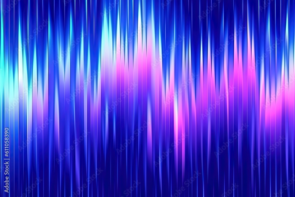 Aurora hologram gradient background with blue violet. A purple and blue background with wavy lines. Created with Generative Ai Technology