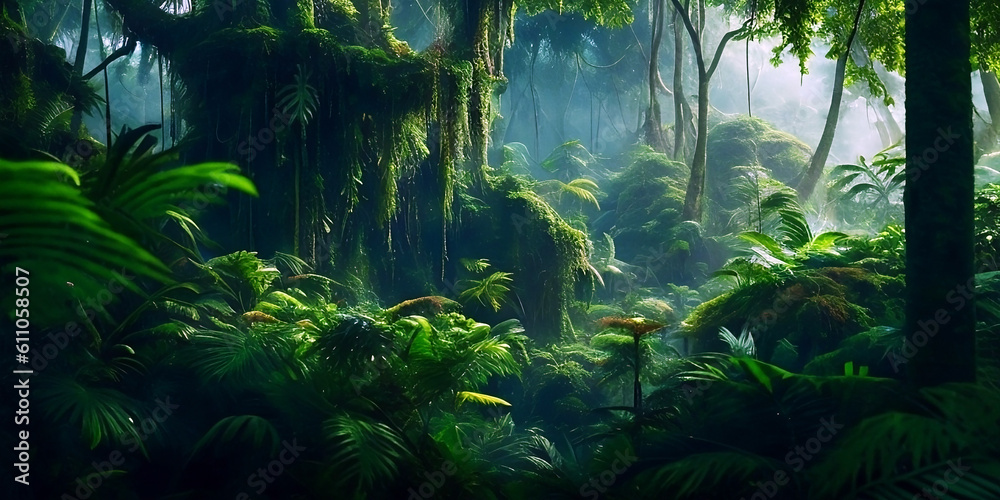 rain forest. AI generative rain forest. AI generative