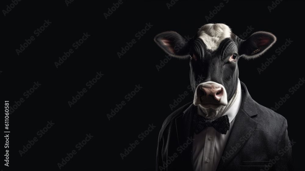 Cow in suit, Generative AI Cow in suit, Generative AI