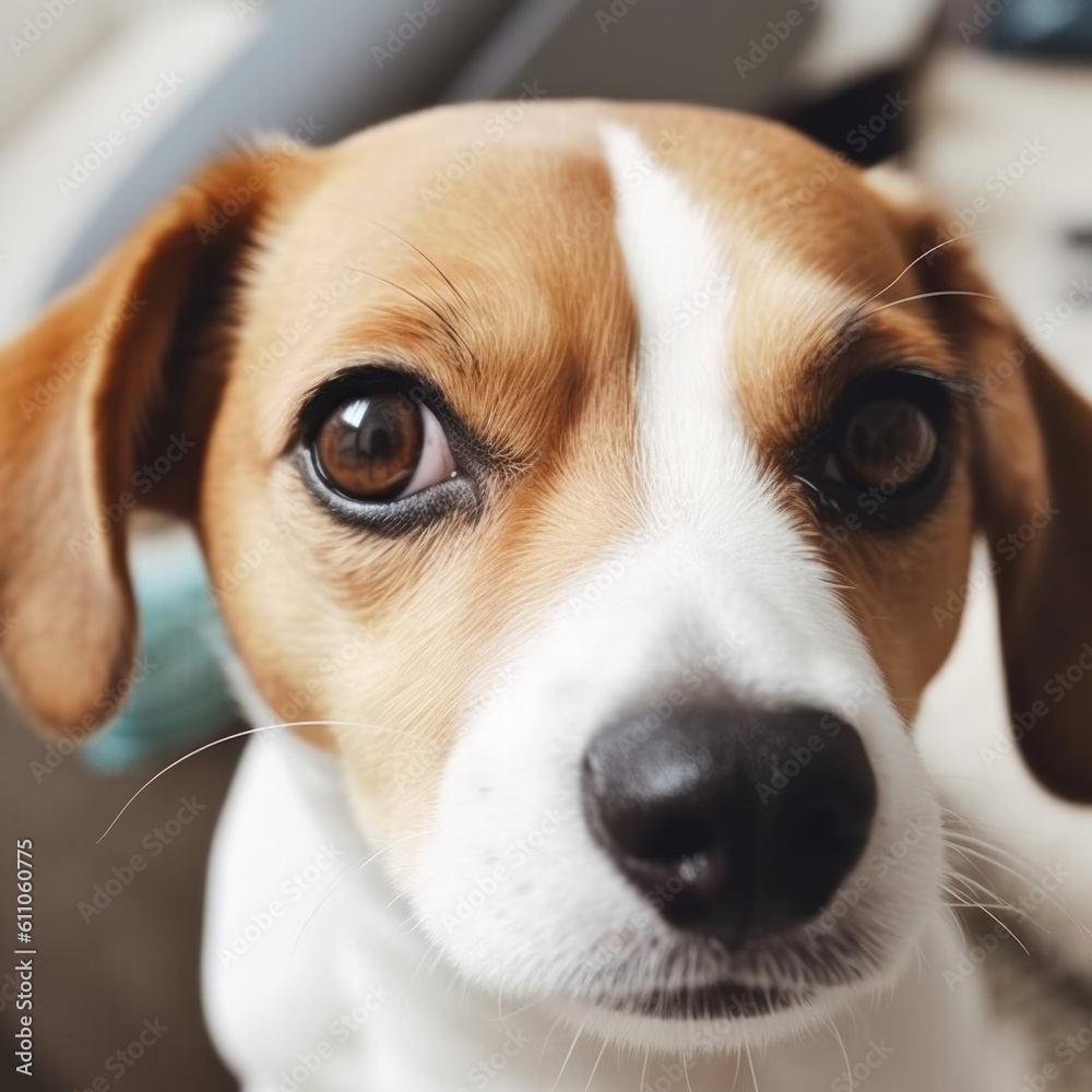 Close-up portrait of adorable dog looking at camera. Close-up portrait of adorable dog looking at camera.