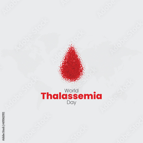 world Thalassemia day.  world Thalassemia day theme Vector illustration. Thalassemia are inherited blood disorders characterized by decreased hemoglobin production. Dotted blood icon