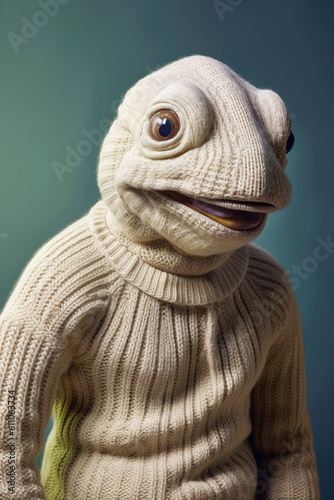 quirky stranger in a knitted sweater, Generative AI © Photobank