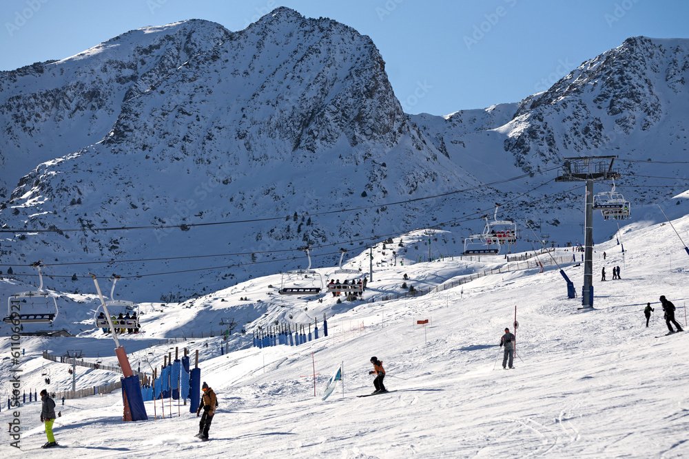 Ski slope of Grandvalira in Pas de la Casa
