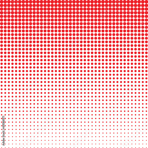 abstract seamless big to small red gradient halftone pattern.