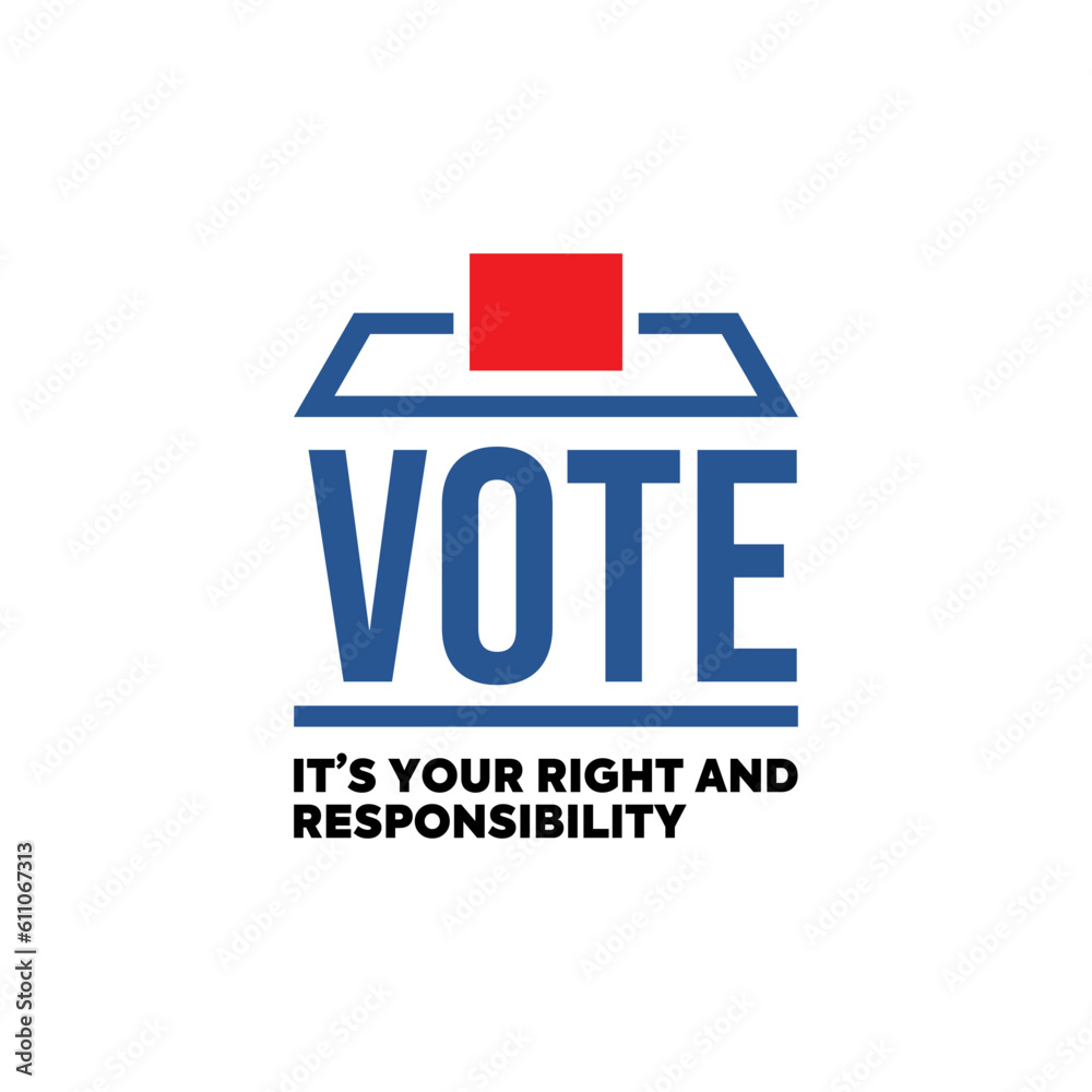 Vote it's your right and responsibility typography, t-shirt design, Election quotes, banner design victor, USA President Election typography
