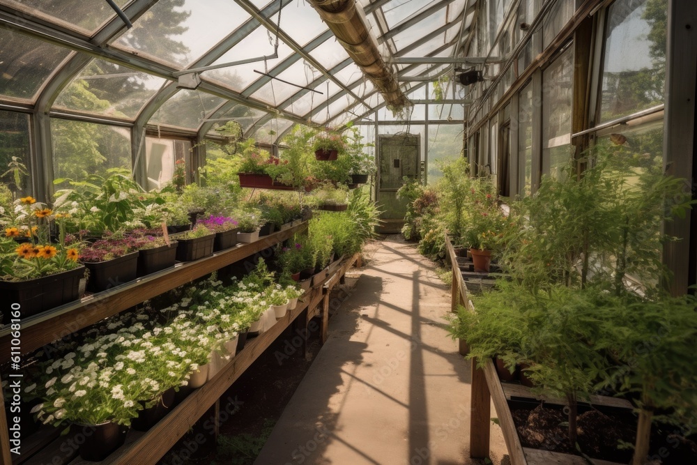 greenhouse to bring new life, growth and beauty to the garden, created with generative ai