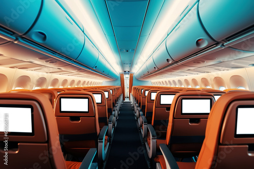 Screen behind the aircraft seat, aircraft seat