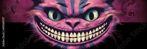 Cheshire cat, banner, generative AI