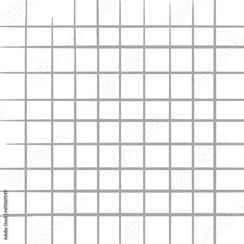 Vector drawing of hand drawn checkered grid. Contour, silhouette, flat, simple, geometric, square, black and white, illustration, abstract, economy, business, finance, wallpaper, background, pattern.