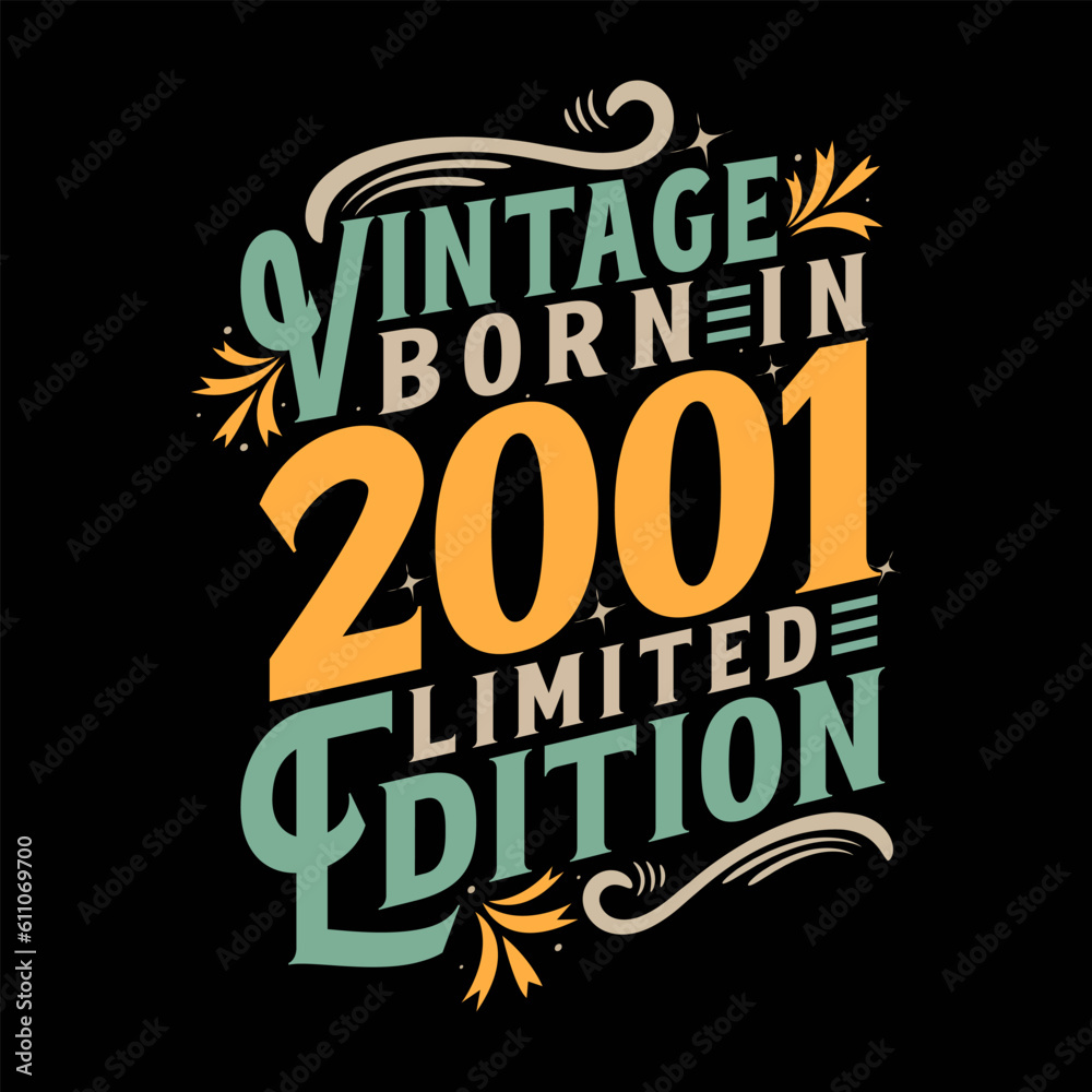 Vintage Born in 2001, Born in Vintage 2001 Birthday Celebration