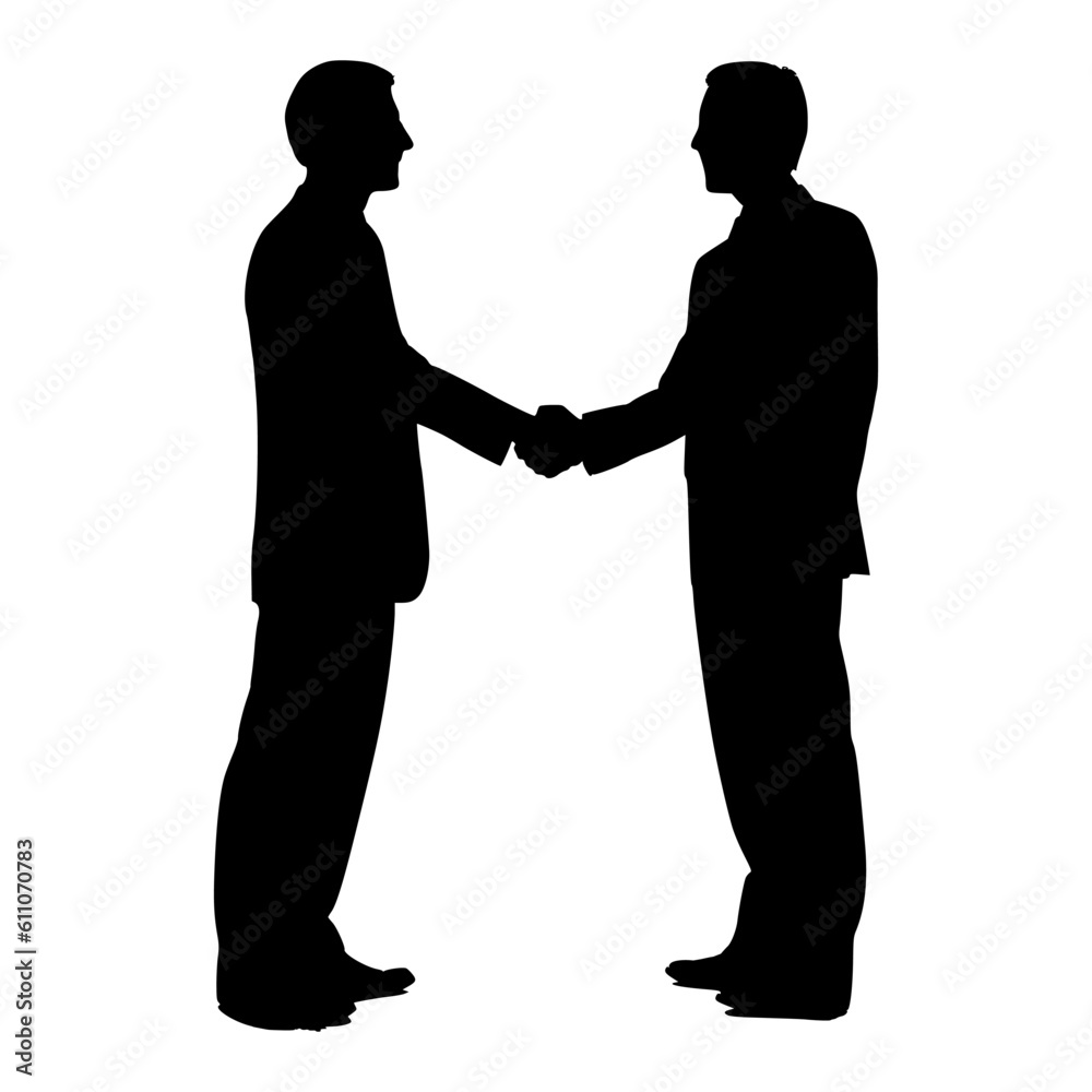 Silhouette of businessman shaking hand vector illustration Silhouette of businessman shaking hand vector illustration
