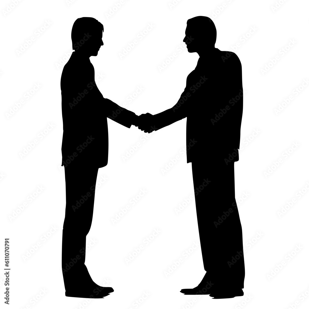 Silhouette of businessman shaking hand vector illustration Silhouette of businessman shaking hand vector illustration