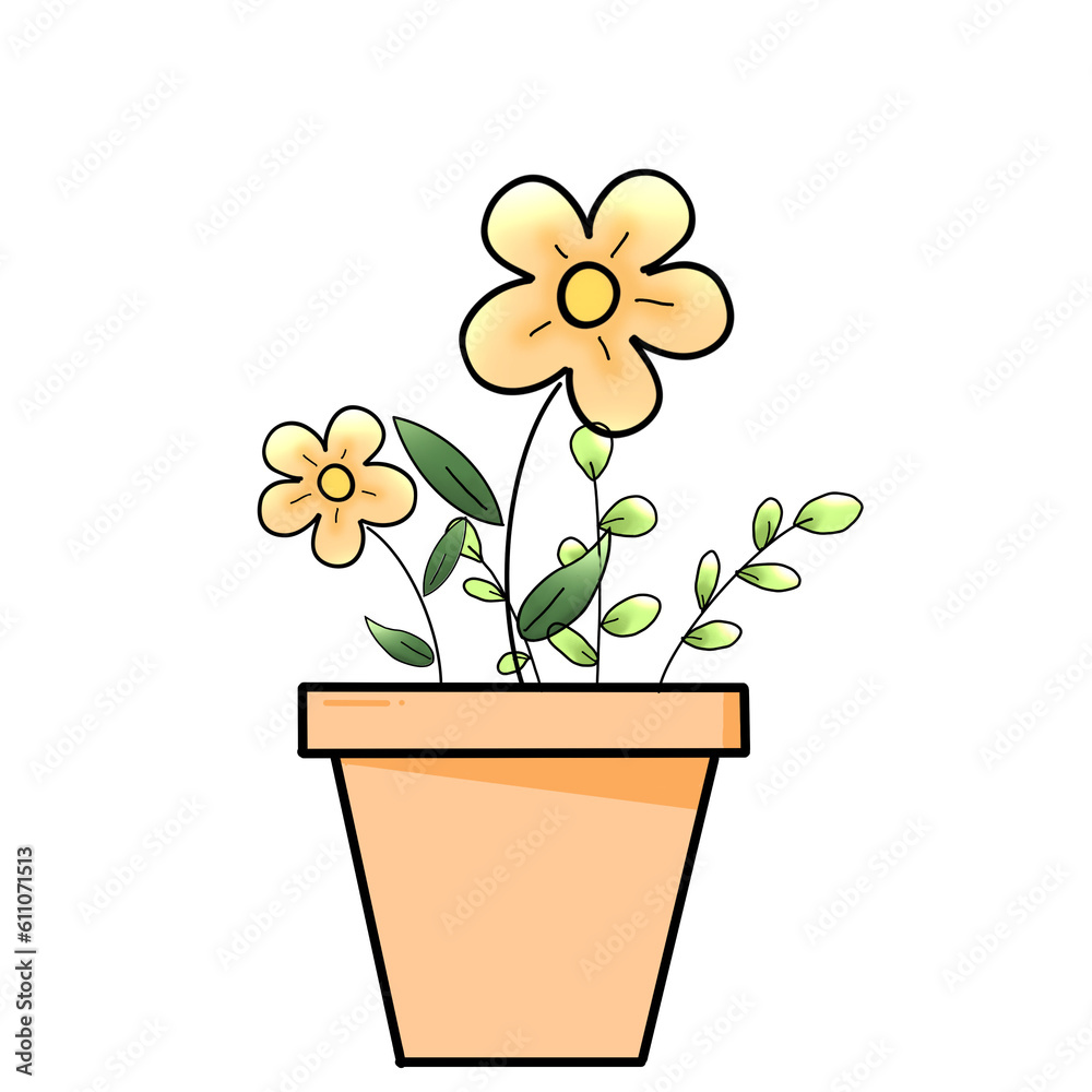Flower plants in a pot