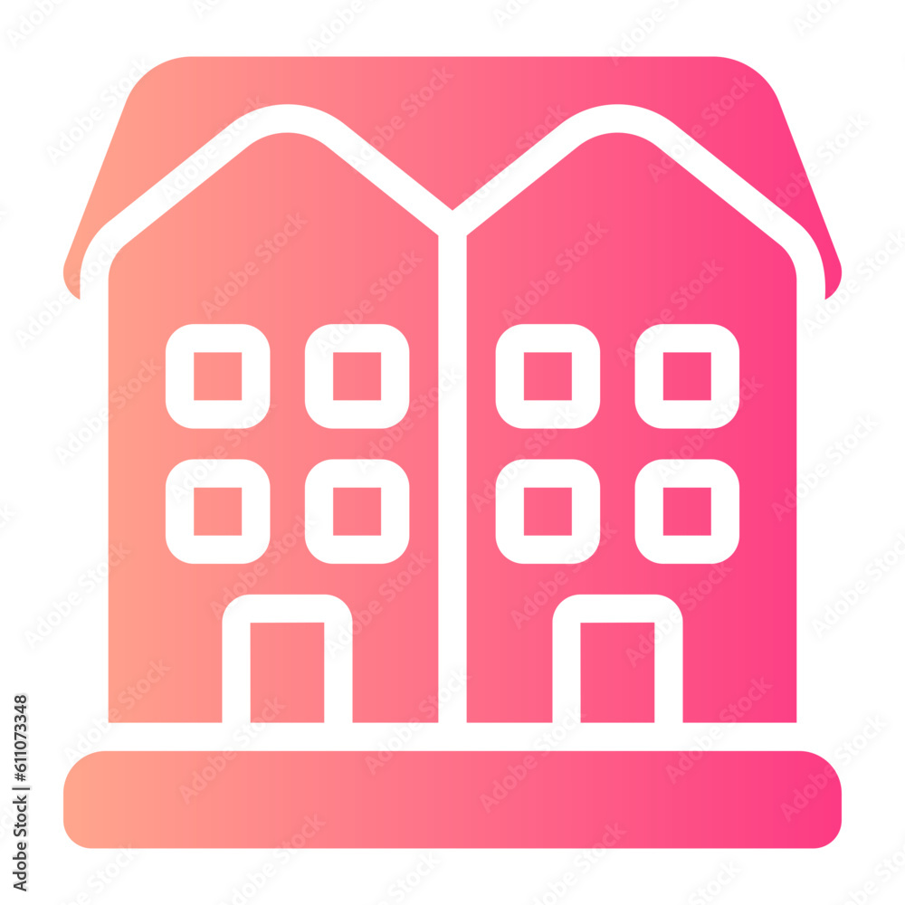 semi detached gradient icon semi detached gradient icon