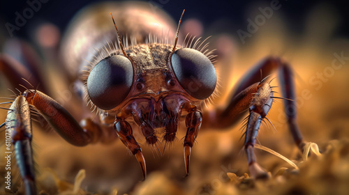 extreme close up of a spider