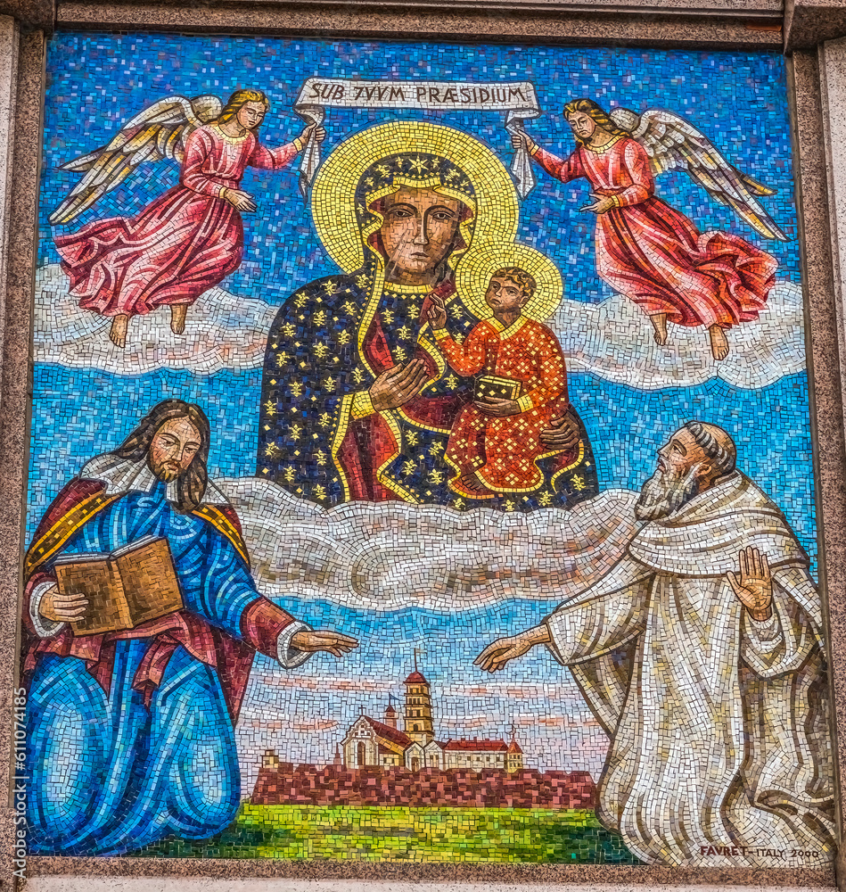 Black Madonna Virgin Mary Mosaic Jasna Gora Czestochowy Poland