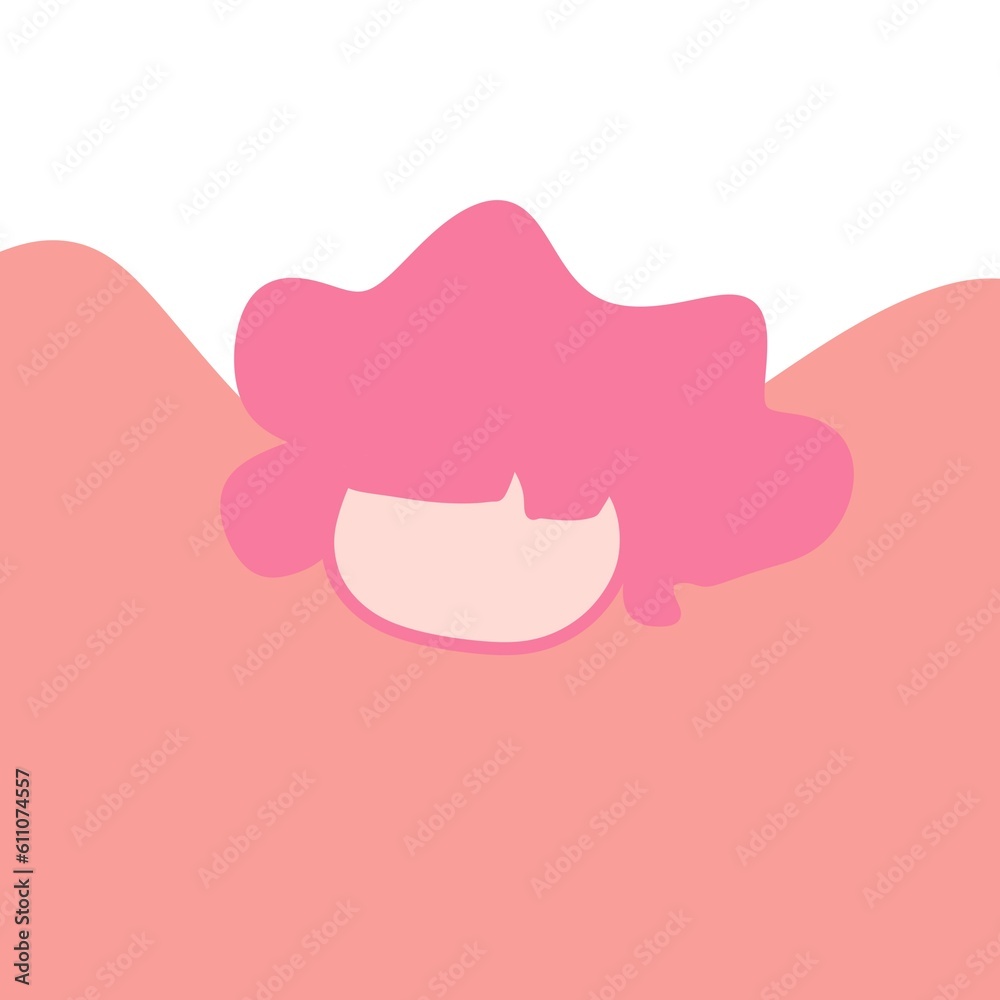 Background of minimal color girl in mountain alone Background of minimal color girl in mountain alone