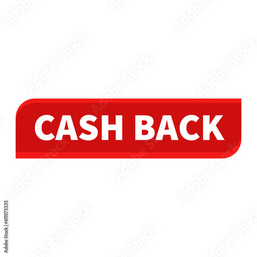 Cashback In Red Color And Rectangle Shape For Guarantee Advertisement 