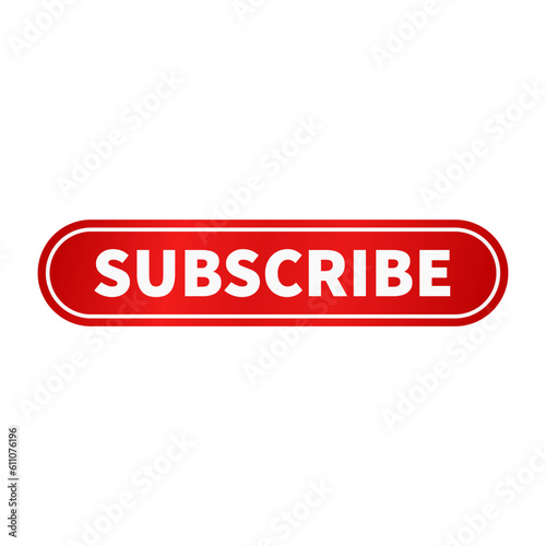 Subscribe In Red Gradient Color And Rounded Rectangle Shape With White Line
