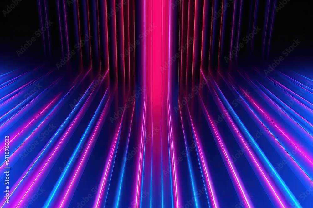 Abstract background with glowing lines and stripes in blue and pink colors, generative Ai Abstract background with glowing lines and stripes in blue and pink colors, generative Ai