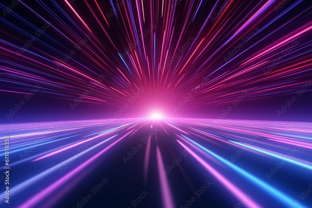 Futuristic background with glowing lines and bokeh effect, generative Ai Futuristic background with glowing lines and bokeh effect, generative Ai