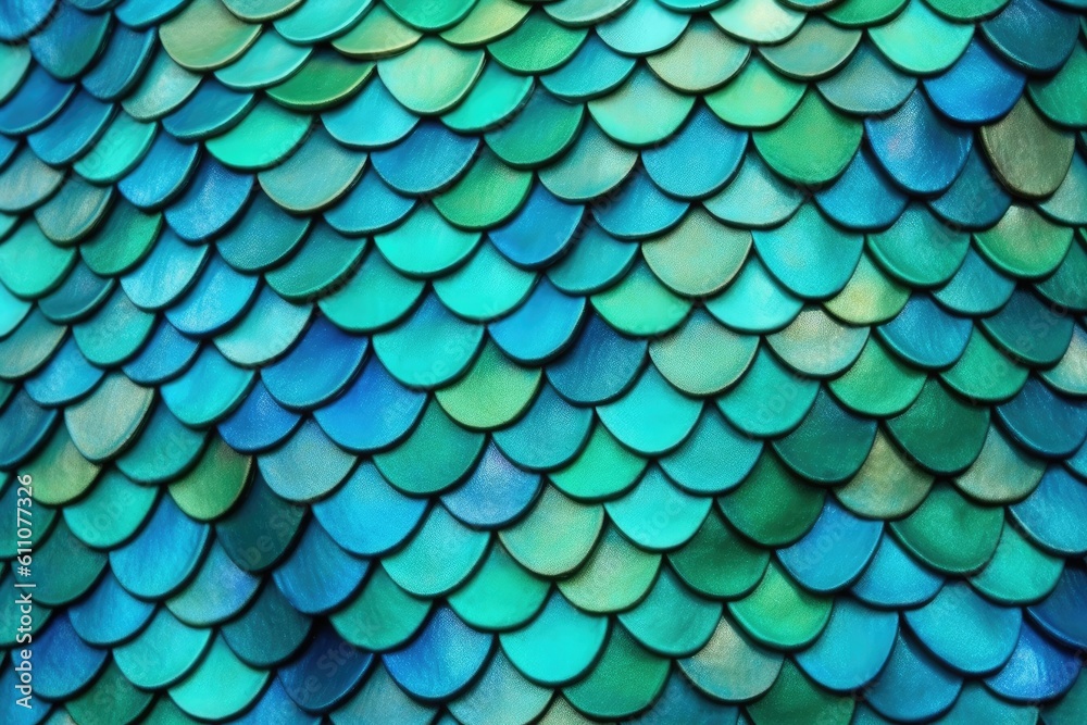 A close up of a blue and green dragon scales pattern, in the style of ...