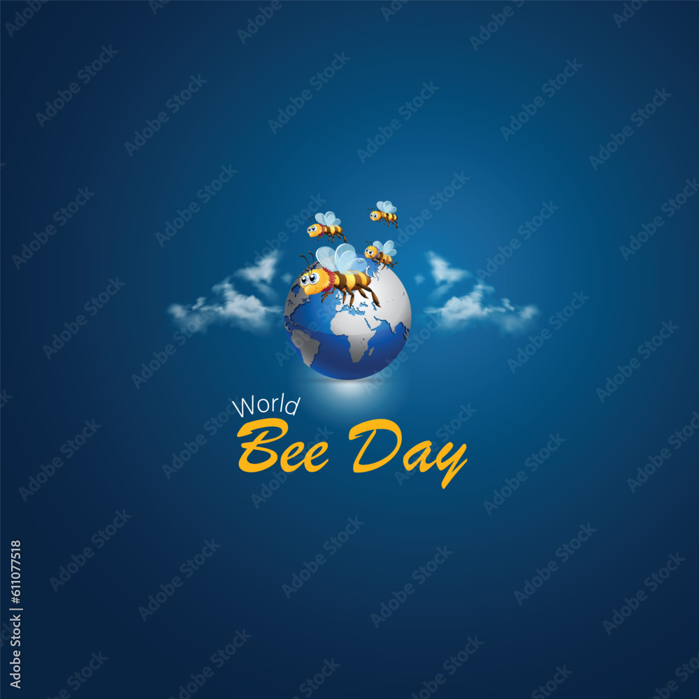 World Bee Day. Bee day banner. World Bee day creative theme vector