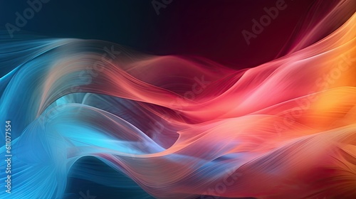 A colorful abstract background with wavy lines. Abstract background created with Generative Ai Technology