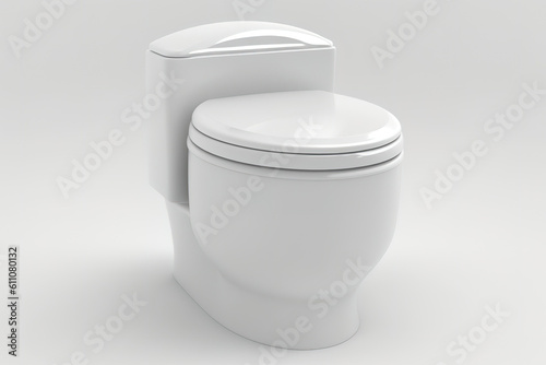 Toilet bowl mockup on white. Generative AI