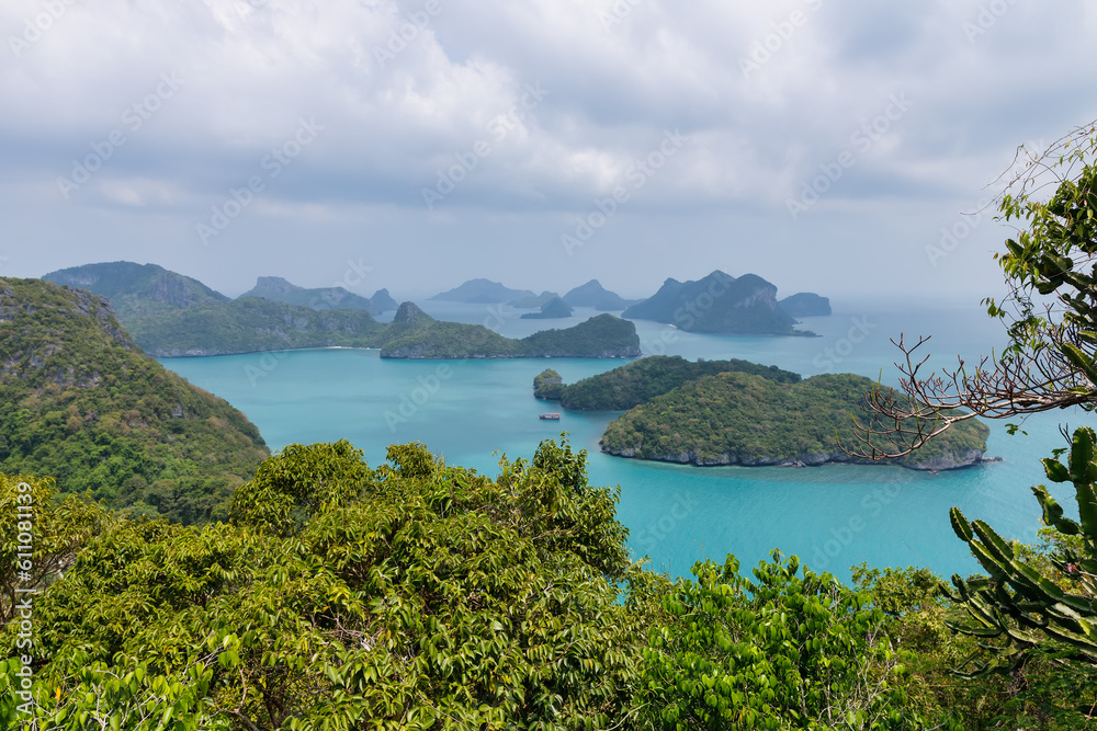 tropical paradise,Bird eye view of Angthong national marine park, koh Samui, Suratthani, Thailand. tropical paradise,Bird eye view of Angthong national marine park, koh Samui, Suratthani, Thailand.